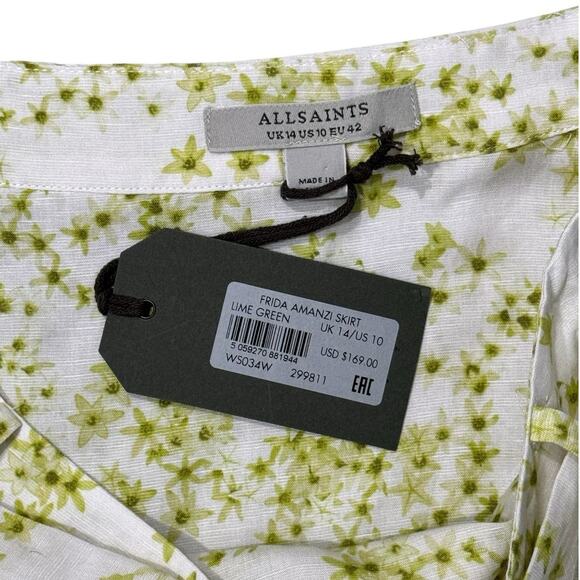 NWT! All Saints Frida Floral Bloomcore Amanzi Printed Skirt - Size 10 - Picture 14 of 16